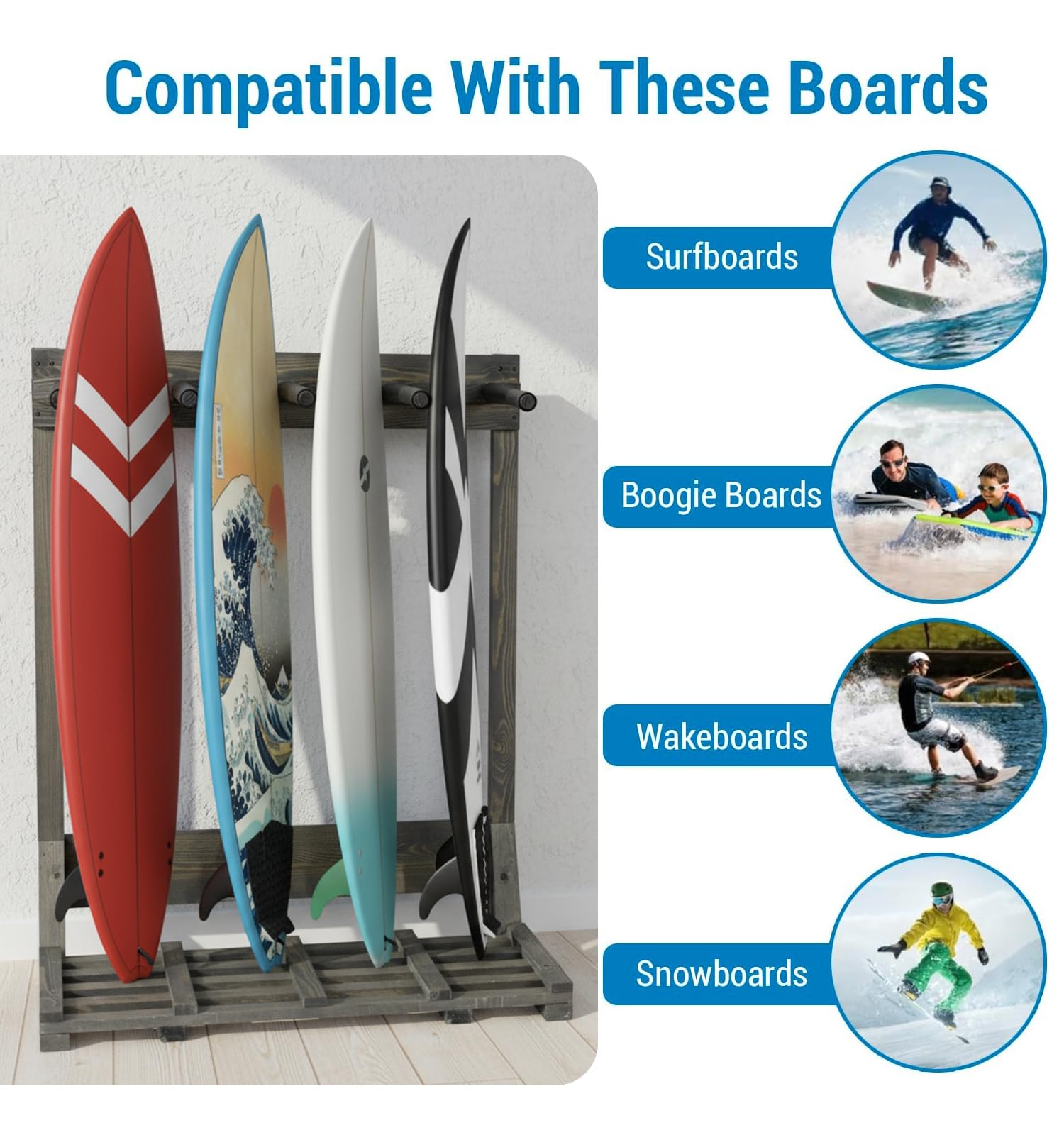 Amazon.com: MyGift Vertical Surfboard Storage Rack, 4-Ft Weathered